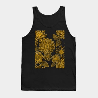 Various Yellow Flowers Pattern Tank Top